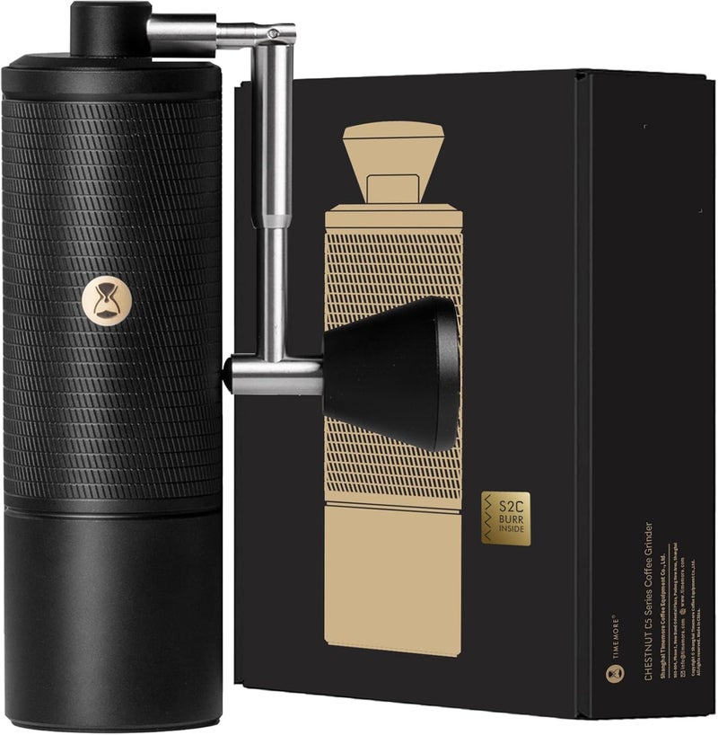 TIMEMORE C5 ESP Pro Manual Coffee Grinder with S2C-042-III Conical Burr, 0.015mm Precision Adjustment, All-Metal Portable Hand Coffee Mill for Espresso/French Press/Pour Over - Black - Image 1